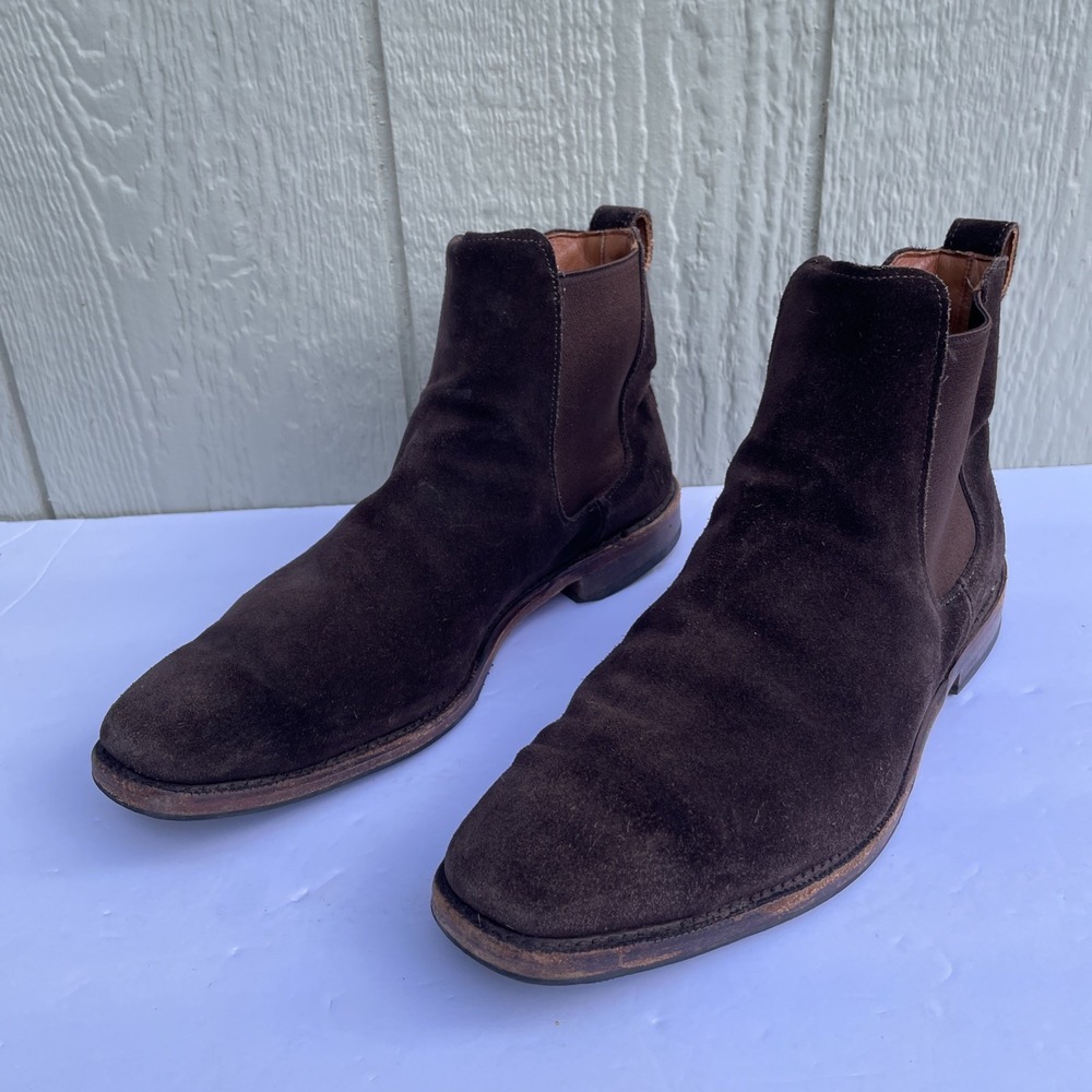 Allen Edmonds Liverpool Chelsea Dress Boot Mens 9.5 E 7525 Brown Suede‎ Leather